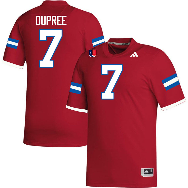 West Georgia Wolves #7 Owen Dupree College Football Jerseys,Uniforms-Red